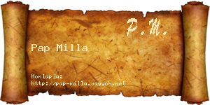 Pap Milla névjegykártya